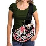 Zigzag Peony And Rose Pattern Print Pet Sling Carrier