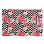 Zigzag Peony And Rose Pattern Print Placemat