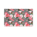 Zigzag Peony And Rose Pattern Print Polyester Flag