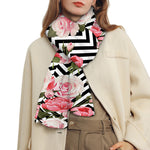 Zigzag Peony And Rose Pattern Print Scarf