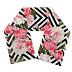 Zigzag Peony And Rose Pattern Print Scarf