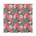 Zigzag Peony And Rose Pattern Print Silk Bandana