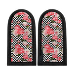 Zigzag Peony And Rose Pattern Print Skillet Handle Cover