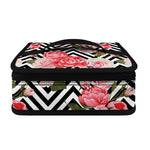 Zigzag Peony And Rose Pattern Print Small Lunch Bag
