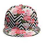 Zigzag Peony And Rose Pattern Print Snapback Cap