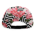 Zigzag Peony And Rose Pattern Print Snapback Cap