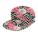 Zigzag Peony And Rose Pattern Print Snapback Cap