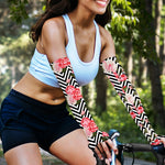 Zigzag Peony And Rose Pattern Print Sun Protection Arm Sleeves