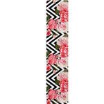 Zigzag Peony And Rose Pattern Print Table Runner