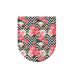 Zigzag Peony And Rose Pattern Print Toilet Lid Cover
