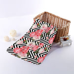 Zigzag Peony And Rose Pattern Print Towel