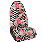 Zigzag Peony And Rose Pattern Print Waterproof Car Seat Cover