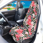 Zigzag Peony And Rose Pattern Print Waterproof Car Seat Cover