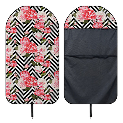 Zigzag Peony And Rose Pattern Print Waterproof Car Seat Cover