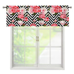 Zigzag Peony And Rose Pattern Print Window Valance