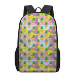 Zigzag Pineapple Pattern Print 17 Inch Backpack