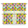 Zigzag Pineapple Pattern Print 3 Piece Kitchen Curtains
