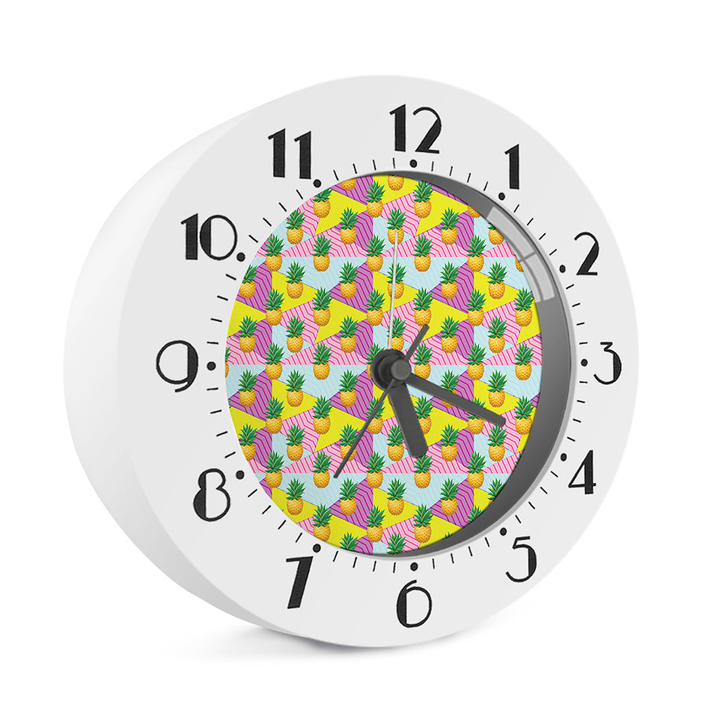 Zigzag Pineapple Pattern Print Alarm Clock
