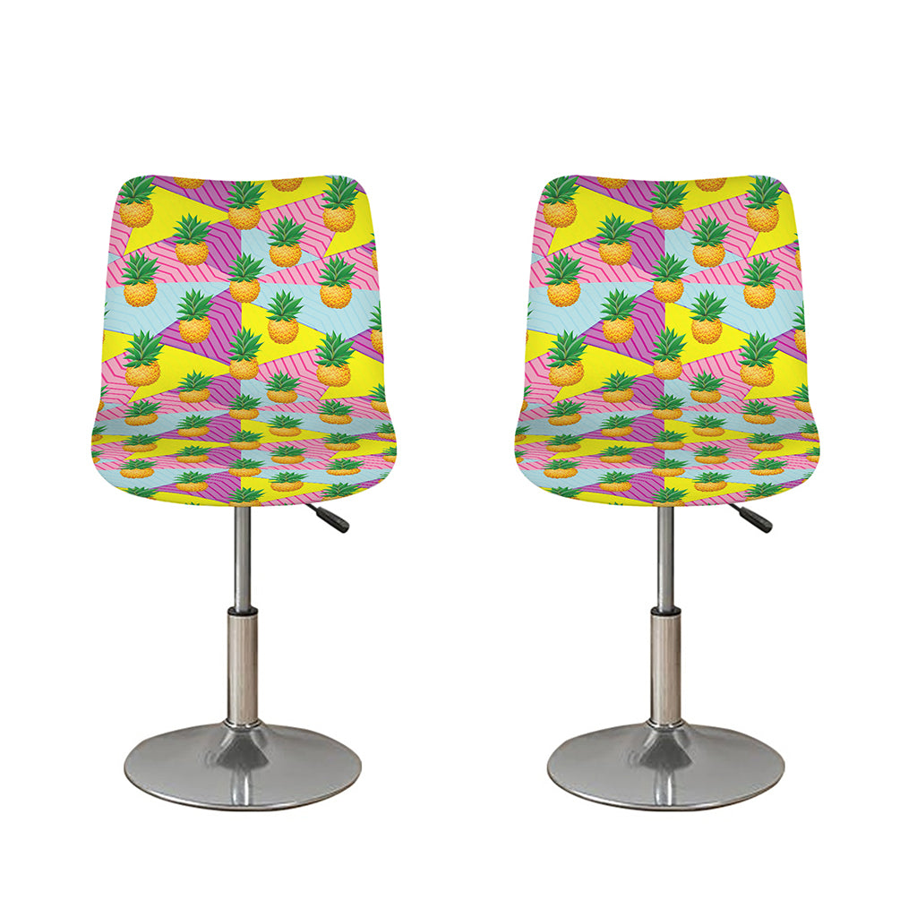 Zigzag Pineapple Pattern Print Bar Stool Covers