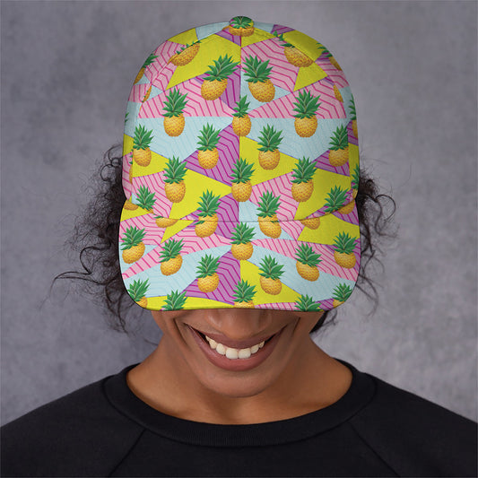 Zigzag Pineapple Pattern Print Baseball Cap