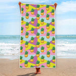 Zigzag Pineapple Pattern Print Beach Towel