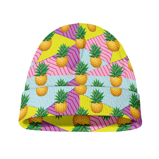 Zigzag Pineapple Pattern Print Beanie