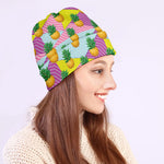 Zigzag Pineapple Pattern Print Beanie