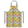 Zigzag Pineapple Pattern Print Bib Apron With Pocket