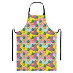 Zigzag Pineapple Pattern Print Bib Apron With Pocket