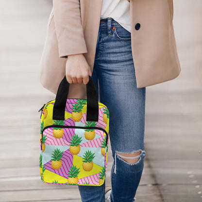 Zigzag Pineapple Pattern Print Bible Tote Bag