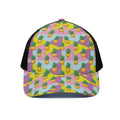 Zigzag Pineapple Pattern Print Black Mesh Trucker Hat