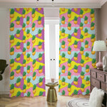 Zigzag Pineapple Pattern Print Blackout Pencil Pleat Curtains