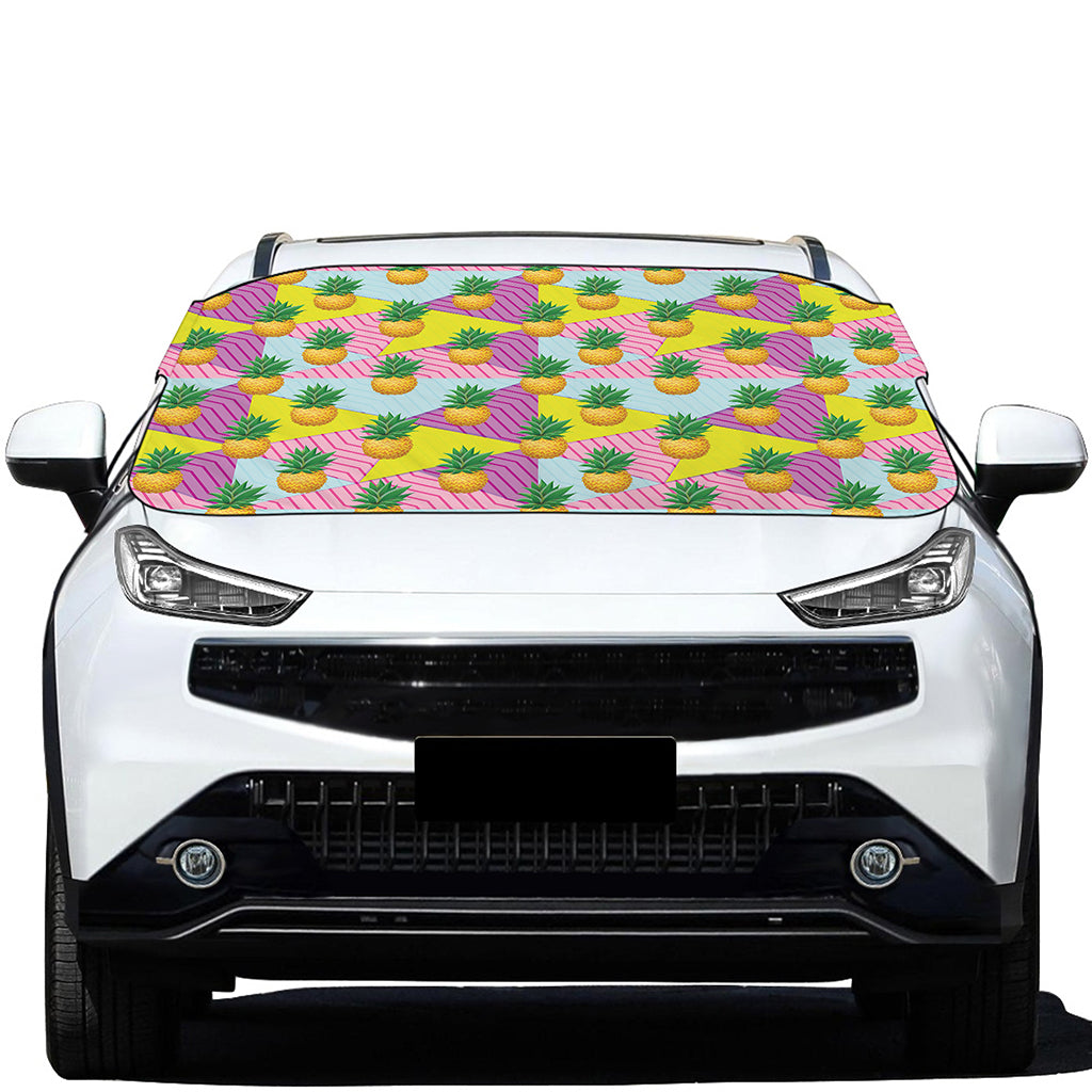 Zigzag Pineapple Pattern Print Car Windshield Snow Cover