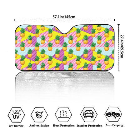 Zigzag Pineapple Pattern Print Car Windshield Sun Shade