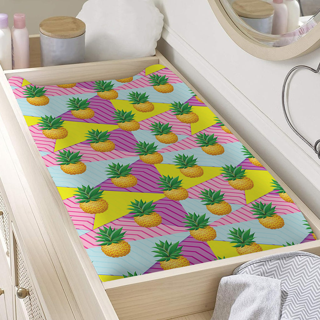 Zigzag Pineapple Pattern Print Changing Pad Cover