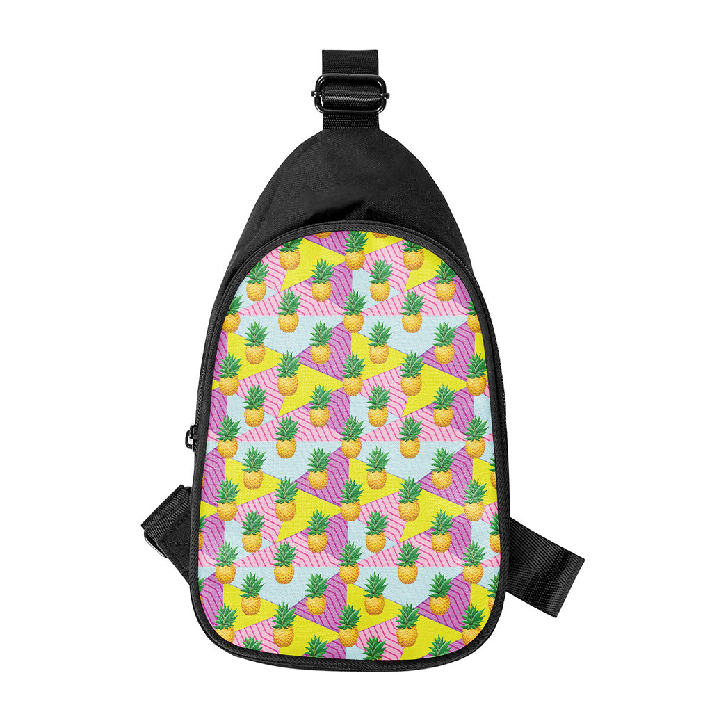Zigzag Pineapple Pattern Print Chest Bag