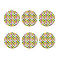 Zigzag Pineapple Pattern Print Coaster Set