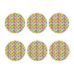 Zigzag Pineapple Pattern Print Coaster Set
