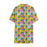Zigzag Pineapple Pattern Print Cotton Hawaiian Shirt