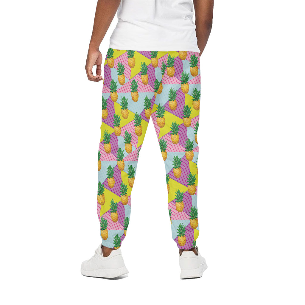 Zigzag Pineapple Pattern Print Cotton Pants