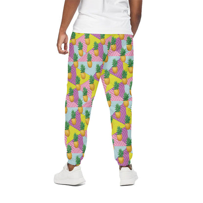 Zigzag Pineapple Pattern Print Cotton Pants