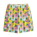 Zigzag Pineapple Pattern Print Cotton Shorts