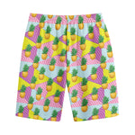 Zigzag Pineapple Pattern Print Cotton Shorts