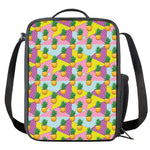 Zigzag Pineapple Pattern Print Crossbody Lunch Bag