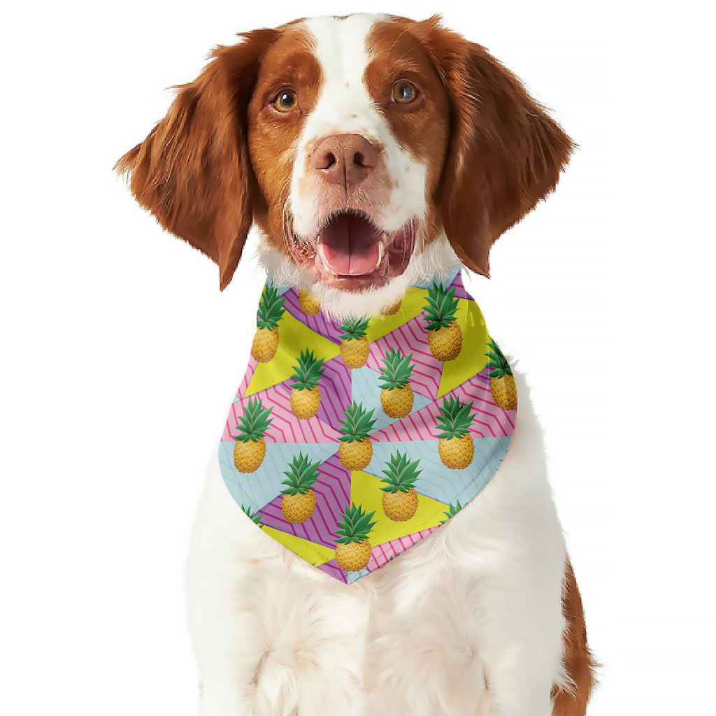 Zigzag Pineapple Pattern Print Dog Bandana