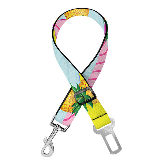 Zigzag Pineapple Pattern Print Dog Seat Belt