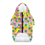 Zigzag Pineapple Pattern Print Dog Zip Up Hoodie