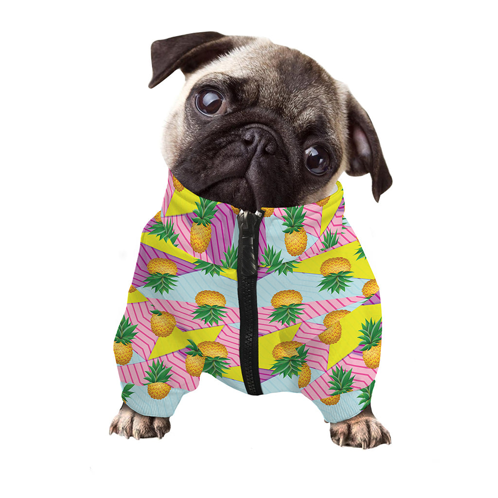 Zigzag Pineapple Pattern Print Dog Zip Up Jacket