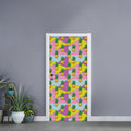 Zigzag Pineapple Pattern Print Door Sticker