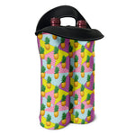 Zigzag Pineapple Pattern Print Double Neoprene Wine Tote